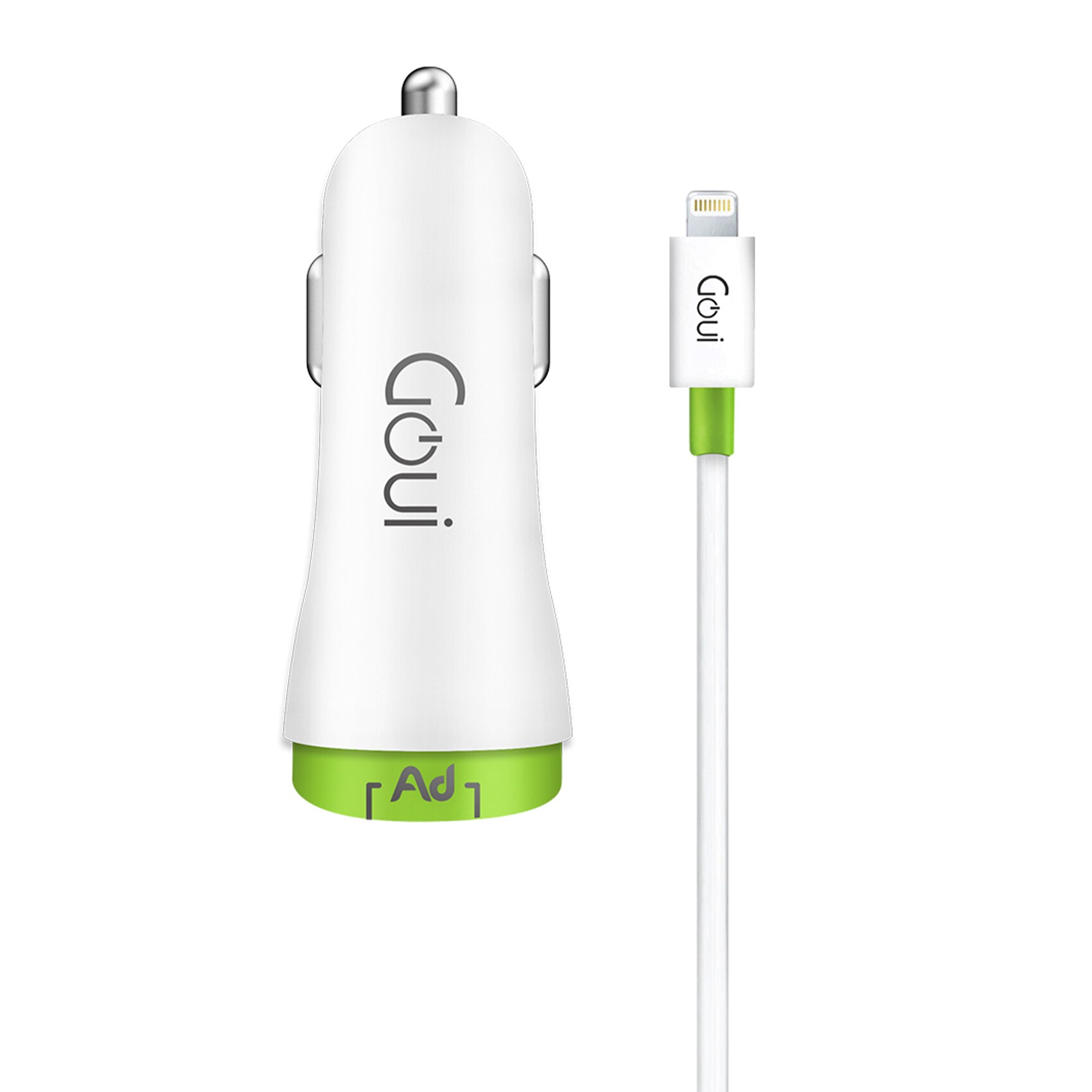 Buy Goui car charger 2 USB + lightning cable, White Online | Carrefour KSA