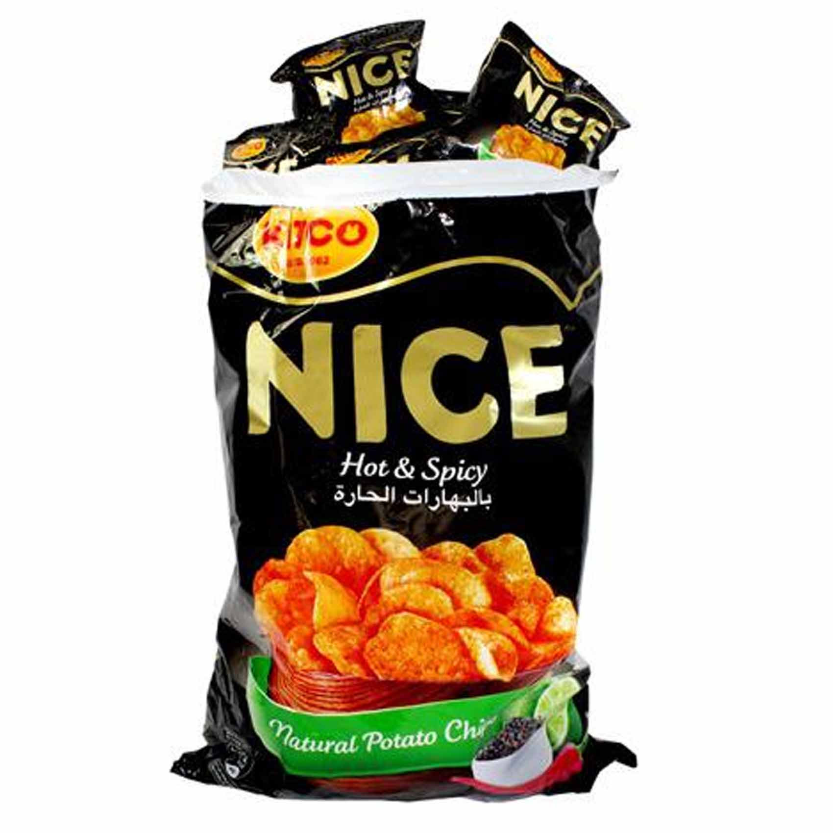 Kitco Nice Potato Chips Hot And Spicy Flavor 14 Gram 21 Pieces