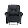 American Polo Velvet Rocking Recliner Chair - Dark Grey - American Polo