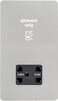 Schneider Electric Ultimate Stainless Steel Screwless Flat 115/230 Dual Voltage Plate Shaver Socket Black Insert