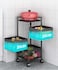 Multifunctional  organizer rotating  shelving ground multilayer corner rack basket storage rack 3 layers