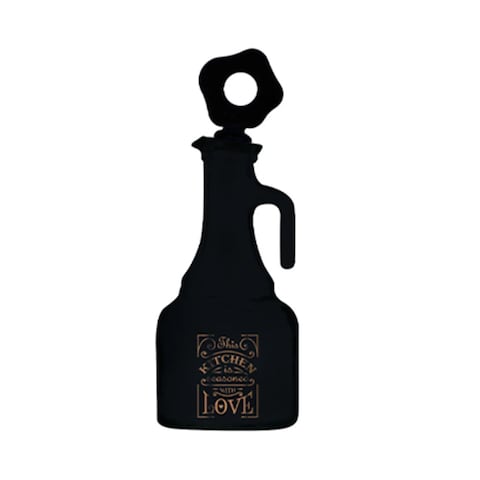 Herevin Oil &amp; Vinegar Bottle Decorated Black 275CC