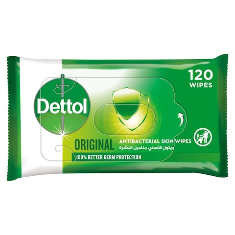 Dettol 2in1 Antibacterial Skin &amp; Surface Wipes, 120s Super Saver Pack