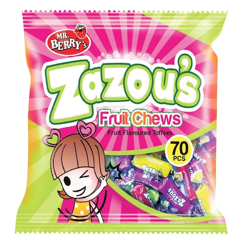 Mr. Berry&#39;s Zazou&#39;s Fruit Chews Toffees 70 Pieces