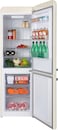 Hoover 300L Bottom Mount Retro Style Refrigerator,Total No Frost Design,Humidity Control, Electronic Control &amp; LED Light, Silver Strip &amp; Ice Twister,1 Year Warranty, Cream - HBR-M300-RC