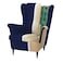In House Chair King Velvet With Two Wings - Dark Blue - E3
