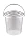 Cosmoplast 5-Liter Round Plastic Bucket With Steel Handle Transparent
