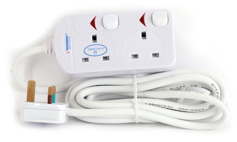 Terminator Brand UK Socket Power Extension With Individual Switches - 2way 5M