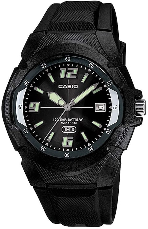 Casio - Enticer Men&#39;s Black Dial Resin Band Watch - MW-600F-1AVDF