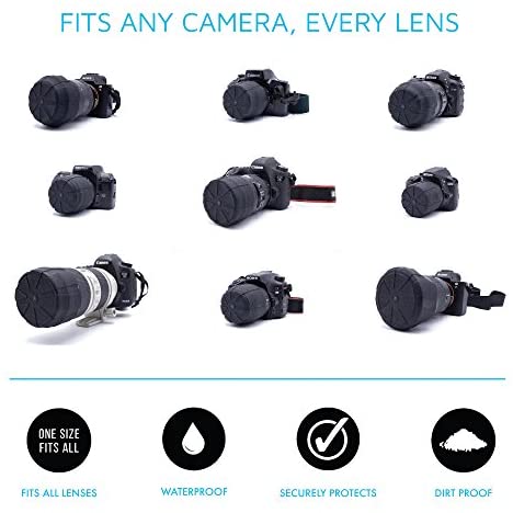 Promage Pro-Lcp-Sil/2 Original Universal Lens Cap - DSLR Lenses, Single Lens Cap - Black (Pack Of 2)