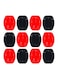 Generic - 12-Piece Adhesive Sticker Mount Holder For Front Full Face Helmet Set Black/Red