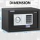 Rubik Safe Box With Key And Digital Keypad Lock Home Office Business Money Cash Jewelry Passports Security RB20EDS (20x31x20cm) Black