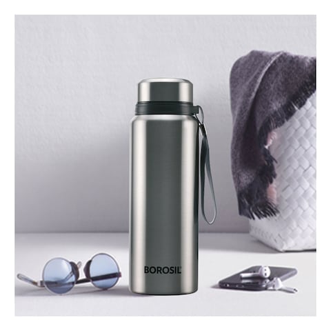 Borosil Hydra Natural Vacuum Bottle Silver 750ml