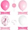 Party Time 24-Pieces 12 inches Pink, Light Pink and White Latex Balloon &amp; Confetti Balloons Balloons Set with Ribbon Roll For Mother's Day, Baby Shower, Bridal Shower, Wedding D&eacute;cor &amp; Birthday Party D