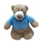 Mascot Bear with trendy Blue Velour Hoodie "DUBAI" Size 28cm - Embroidered