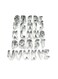 Generic 26-Piece Alphabet Shaped Cookie Cutter Silver 20Centimeter