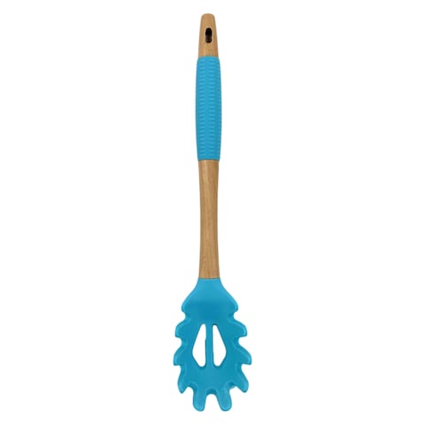 Home Pro Silicone Head Spaghetti Server Blue And Beige