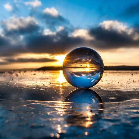 Generic-Transparent Crystal Ball Household Decoration Solid Photography Glass Different Angle of the World 130mm