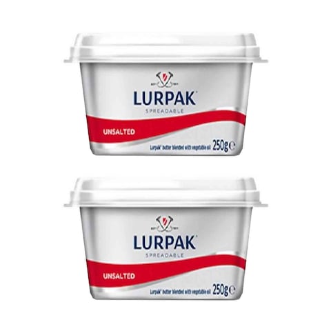 Lurpak Spreadable Unsalted Butter, 250g Pack of 2