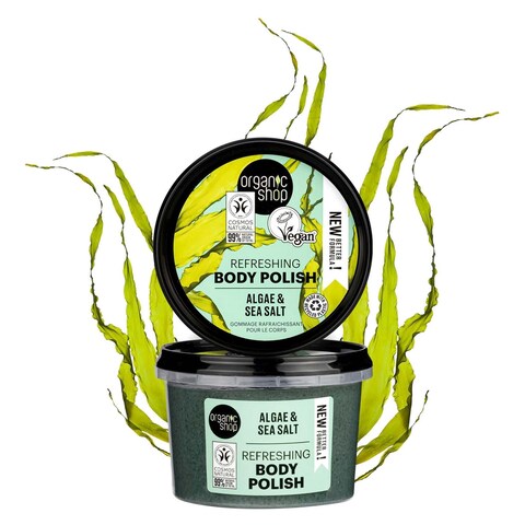 Organic Shop Algae And Sea Salt Refreshing Body Polish Clear 250ml