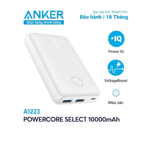 Anker PowerCore Select 10000 mAh Power Bank - White