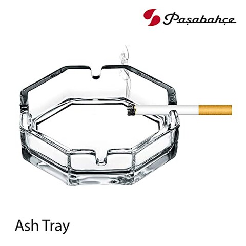 Pasabahce Kosem Glass Ashtray Hectagonal Shape
