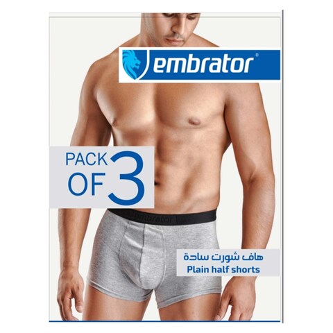 Embrator 125 Plain Half Short for Men - XL - 3 Pieces