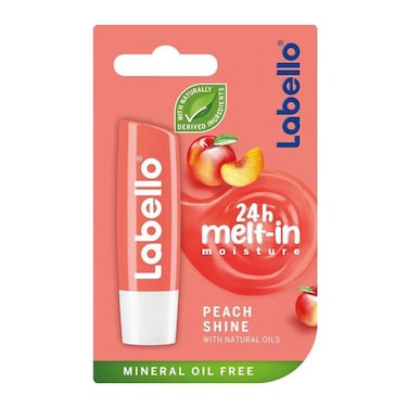 Labello Lip Balm, Moisturising Lip Care, Peach Shine 4.8g