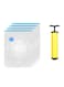 Generic Pack Of 5 Vacuum Storage Bag With Plastic Suction Pump Set Clear/Blue/Yellow