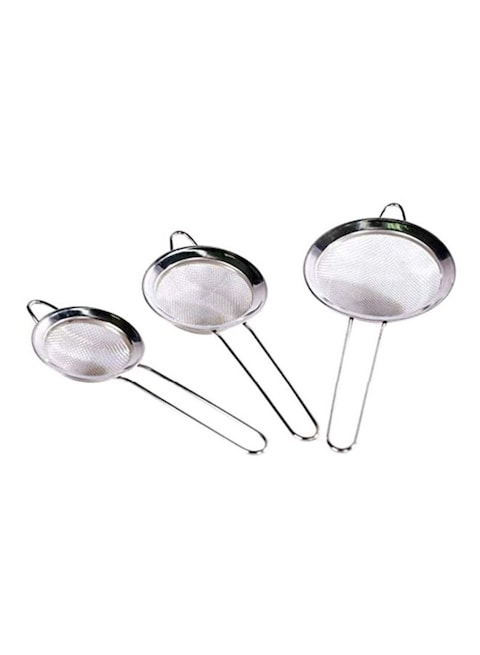 Generic 3-Piece Stainless Steel Tea Strainer Set Silver