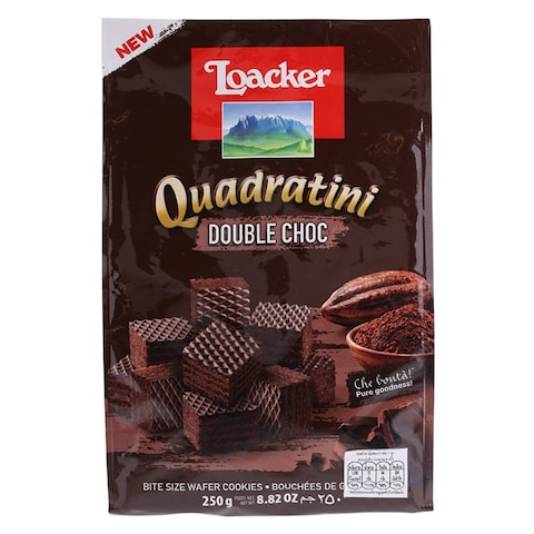LOACKER QUADRATINI DOUBLE CHOCO250G