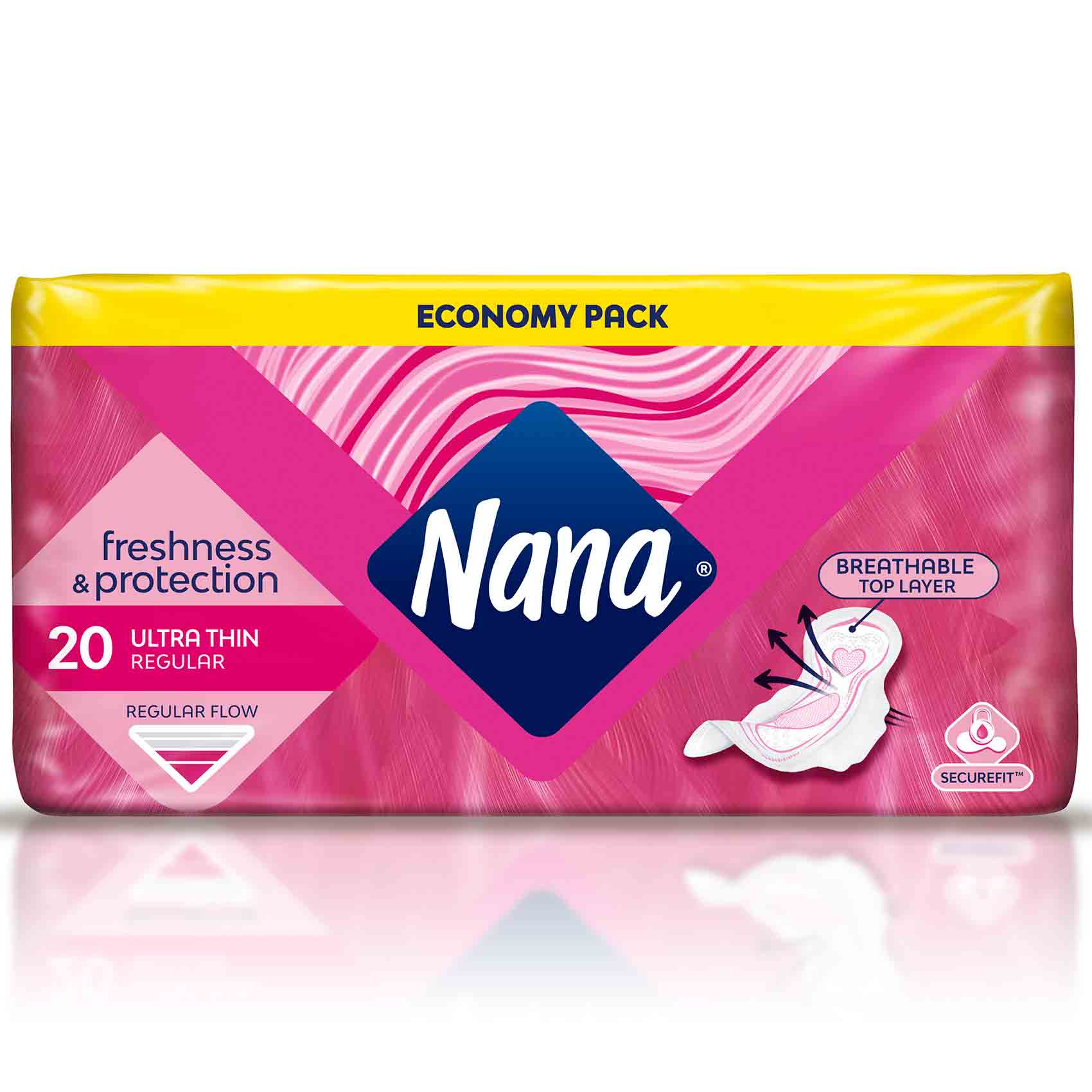 Nana Women Pads Economy Pack Ultra Thin Regular 20 Pads product thumbnail 2