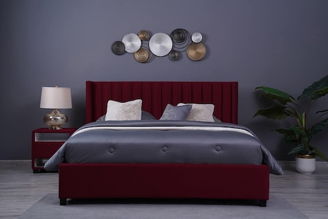 PAN Home Home Furnishings Venus Headboard Velvet Maroon L-200: H-125cm 200x125 Maroon