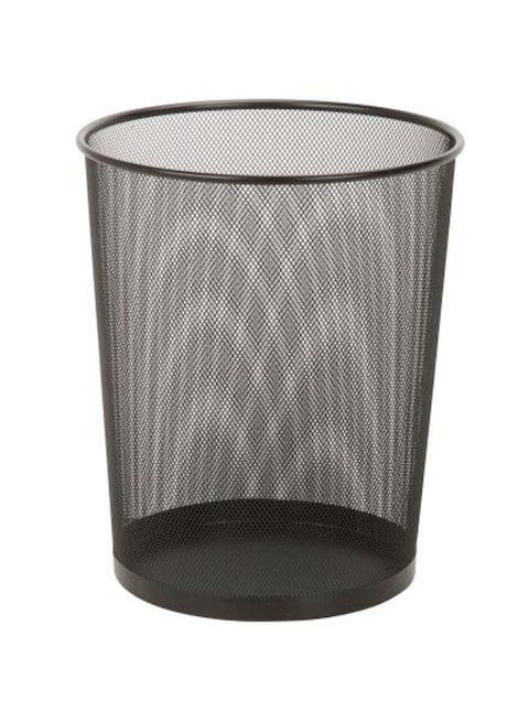 اشتري Generic Mesh Metal Trash Can Black 11.5X14X11.5Inch في الامارات