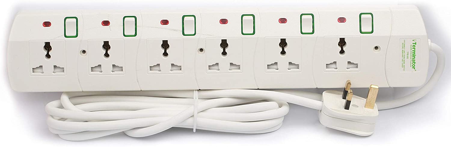 Buy 6 Way Universal Power Extension Socket with 3M Cable TPB-6G Online ...