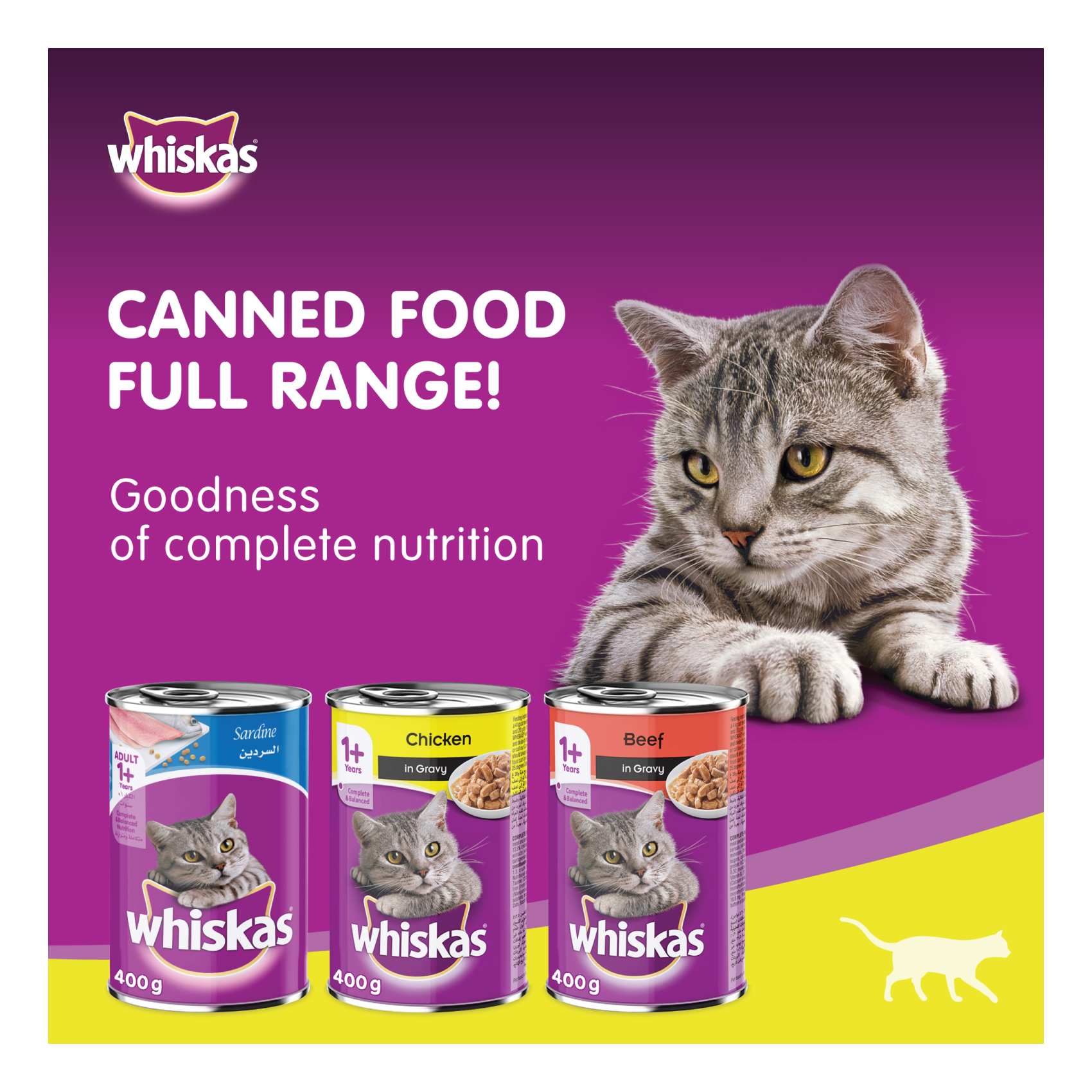 Whiskas Chicken in Gravy Can Wet Cat Food 400g