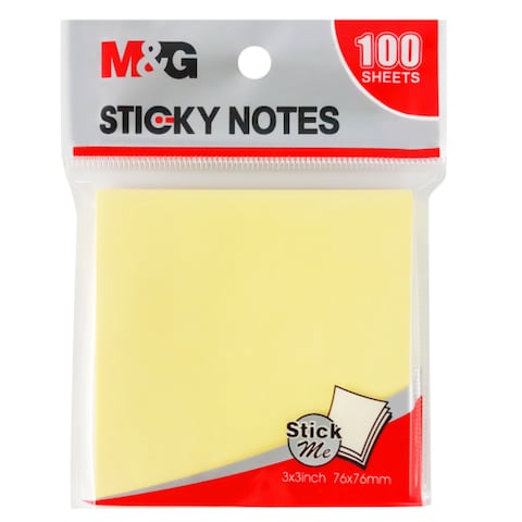M&amp;G Sticky Note 3X3 100 Sheets Yellow,Ys