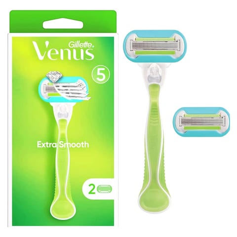 Buy Gillette Venus Extra Smooth Womens Razor - 1 Razor with 2 Blade Refills in Egypt