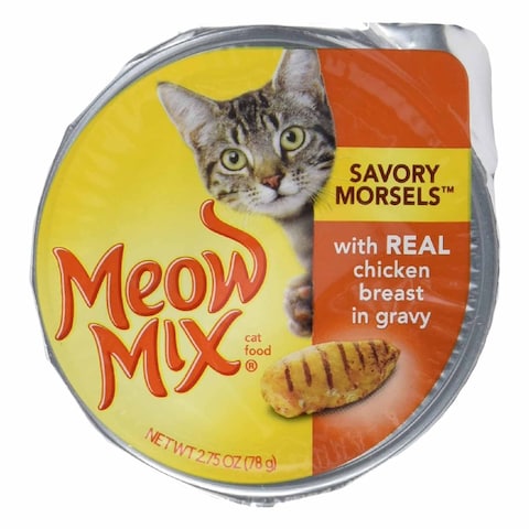 Meow Mix Savory Morsels Chicken Breast In Gravy Cat Food 78g