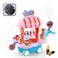 Kidwala Bbq Music Trolley With Rotating Wheels Red Base &amp; Blue Umbrella Roof Truck, Pretend Play Educational Food Truck With Music &amp; Lighting Toy For Boys &amp; Girls