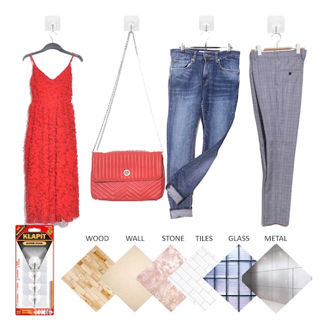 Klapit Super Hook Clear 4Pieces