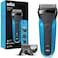 Braun Shaver 310Bt Series 3 Shave And Style Rechargeable Wet And Dry Electric Shaver, Blue/Black