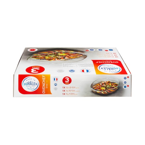 Duralex Oval Oven Dish - 3 Pieces