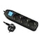 Power Lock Outlet with Switch - 3 Sockets - Black