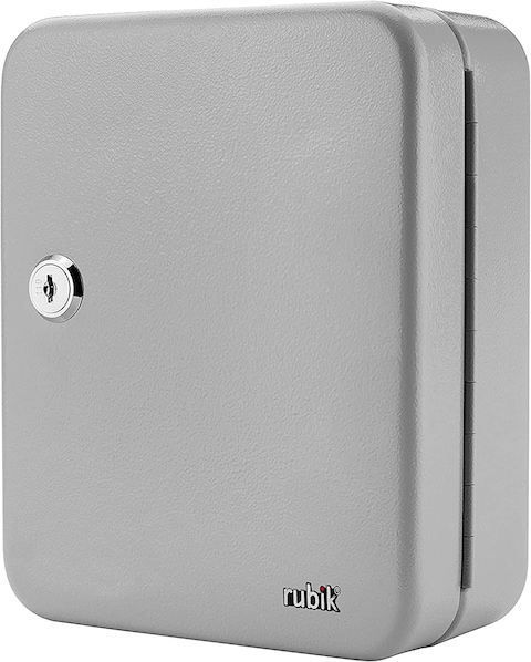 Rubik Key Cabinet Wall Mount Design with Key Lock, Secure Metal Key Safe Box, Best Wall Mounted Key Safety Box Cabinet Design (20 Key Capacity) White