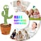 Trlpeiiar Dancing Cactus Toys For Baby Boys And Girls, Talking Plush Dancing Cactus Toy Electronic Plush Toy Singing, Record Repeating What You Say With 120 English Songs And LED Lighting