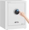 Rubik Safe Box With Biomatric Fingerprint Lock, Digital Touch And Key Lock For Money Jewelry Documents Home Office RB45AG (Size 45x35x30cm) (White)