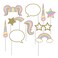 Creative Converting- Unicorn Sparkle Photo Booth Props Asst Size Plastic Stick&lt; &gt;Multicolor&lt; &gt;