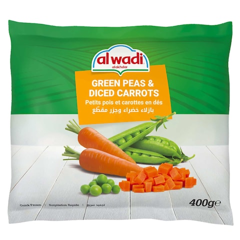 Al Wadi Al Akhdar Frozen Green Peas And Diced Carrots 400g