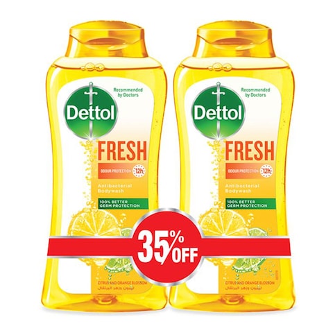 Buy Dettol body wash fresh 250 ml x 2 -35% in Saudi Arabia